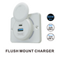 Flush Mount Charger – White 50W 12/24 Volt Dual USB (30W USB-C + 20W USB-A)