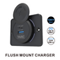 Flush Mount Charger – Black 120W 12/24 Volt Dual USB (100W USB-C + 20W USB-A)